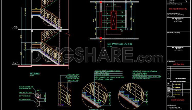 257. Download Detailed Cad Drawings Of Townhouse Stairs