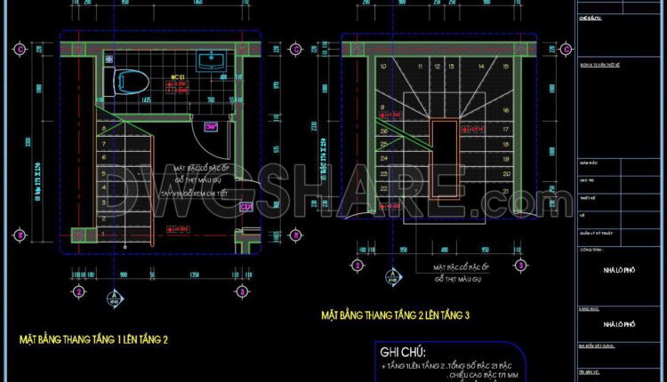 258. Download Detailed Cad Drawings Of Townhouse Stairs (1)