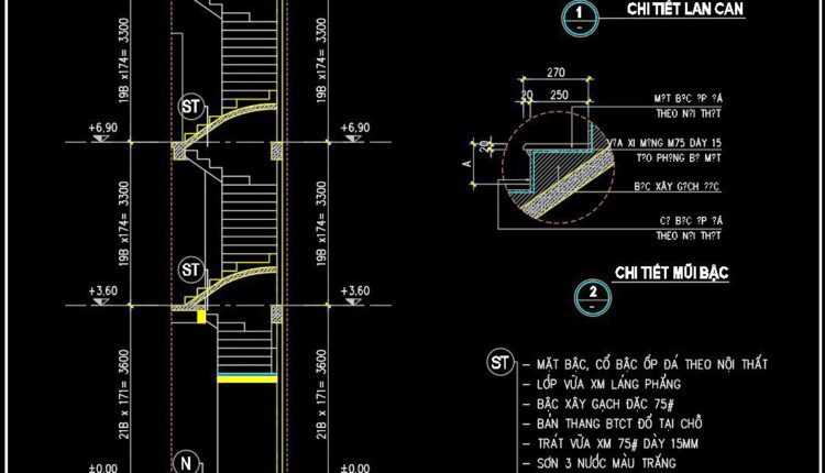 261. Download Detailed Cad Drawings Of Townhouse Stairs (3)