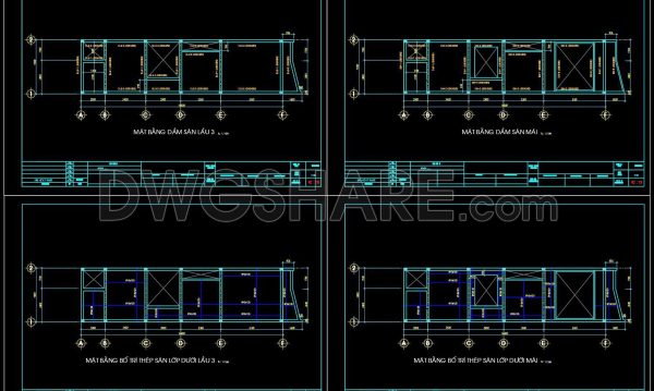 282. Structural Drawings Of 3-Story House A Complete Project 4.5m x 16.8m For Download
