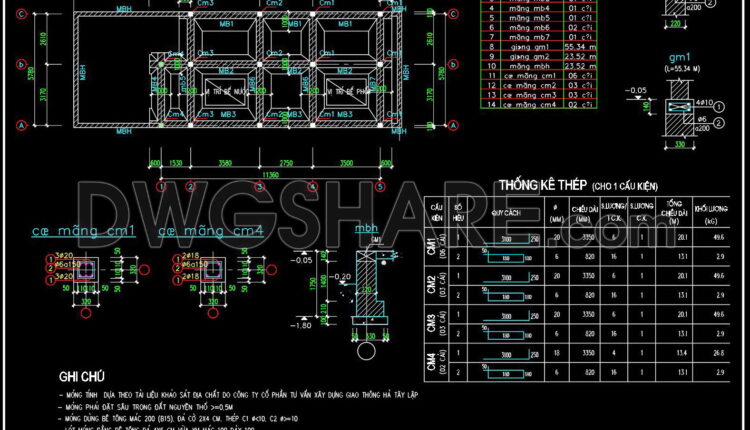 284. Structural Drawings Of 3-story House A Complete Project 6m X 17m For Download (1)