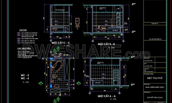 2 years ago
                

                
             512305. Free download of CAD technical drawings for the construction of bathrooms in townhouses