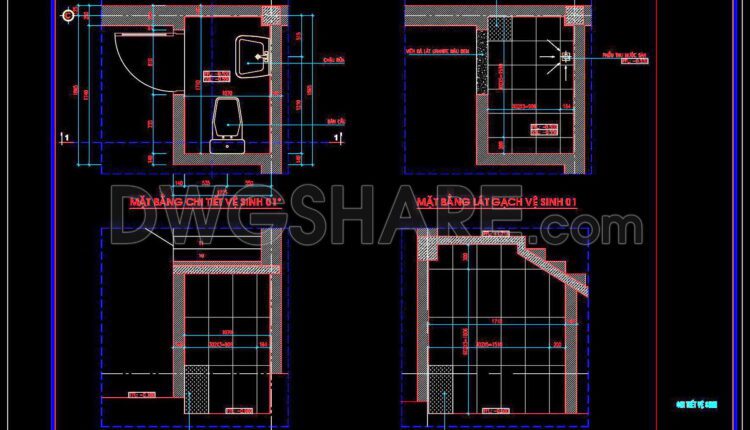 310. Free Download Of Cad Technical Drawings For The Construction Of Bathrooms In Townhouses (1)