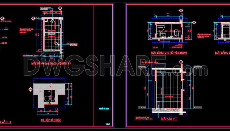 310. Free Download Of Cad Technical Drawings For The Construction Of Bathrooms In Townhouses (3)
