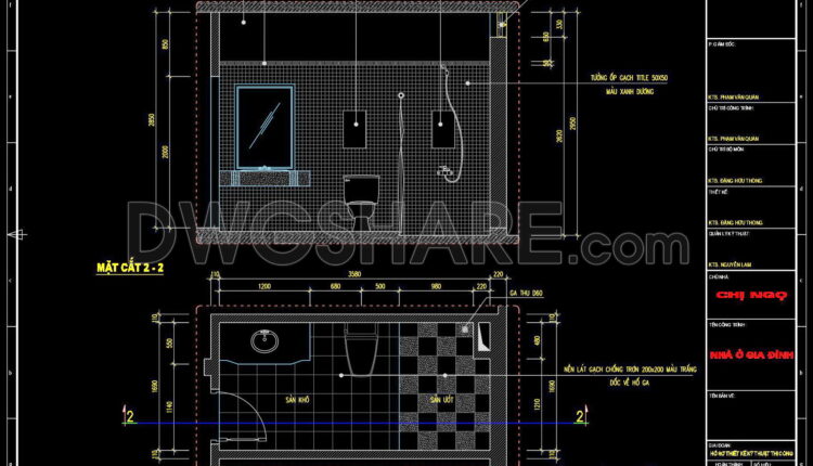 313. Free Download Of Cad Technical Drawings For The Construction Of Bathrooms In Townhouses (2)