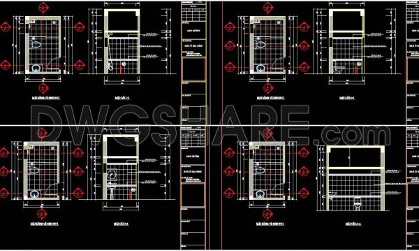 2 years ago
                

                
             444314. Free download of CAD technical drawings for the construction of bathrooms in townhouses