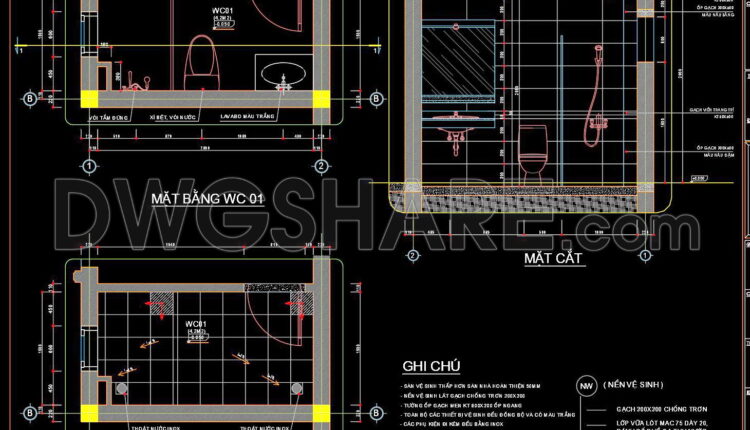 317. Free Download Of Cad Technical Drawings For The Construction Of Bathrooms In Townhouses (1)