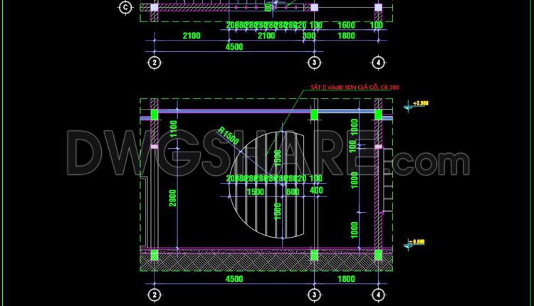 366. Free Download Of Detailed Architectural Cad Drawings For Facades, Balconies In Townhouses (4)