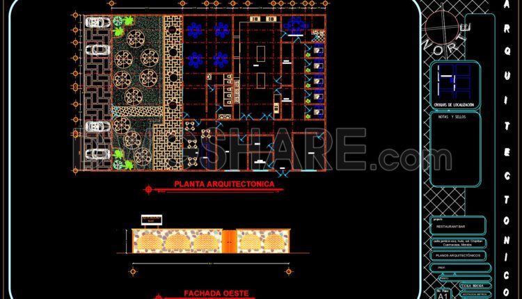 40. Download Cad Floor Plan Drawing Of The Functional Layout For A 650m2 Restaurant