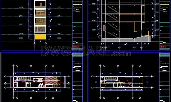 2 years ago
                

                
             856400. Download CAD Design Drawings for a 4-Story House with Dimensions 5m x 16.7m