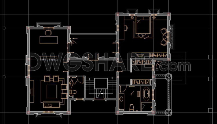 406. Download Cad Design Drawings For A 3-story House With Dimensions 15.5m X 23.5m (3)