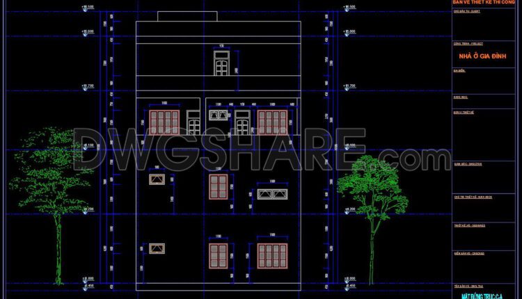 467. Download Cad Design Drawings For A 4-story House With Dimensions 10m X 17.5m (8)