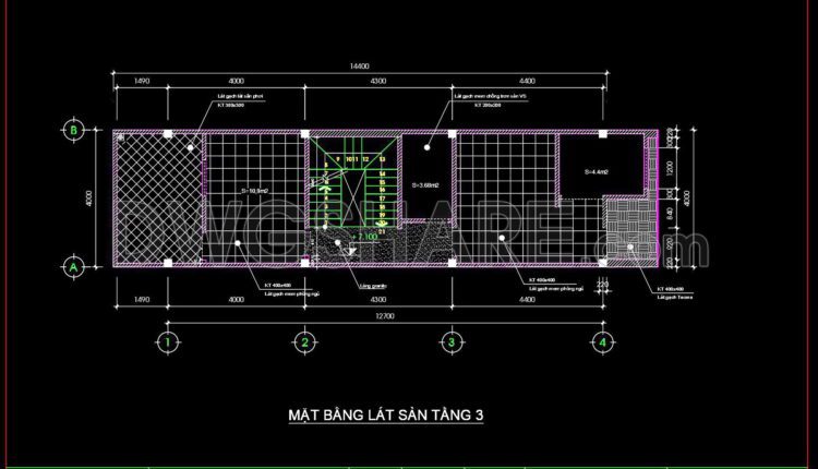 61. Download Free Detailed Cad Drawings Of Floor Plans For A 3-story Townhouse (4)