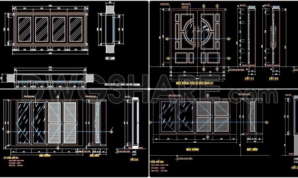 624. Detailed CAD Drawings Of Doors, Windows For Download