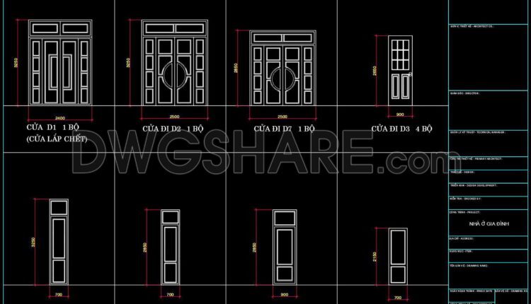 625. Detailed Cad Drawings Of Doors, Windows For Download (2)