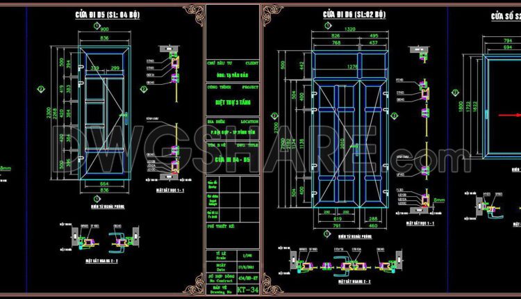 629. Detailed Cad Drawings Of Doors, Windows For Download (2)
