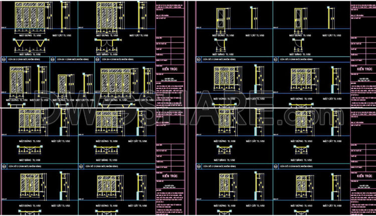 631. Detailed Cad Drawings Of Doors, Windows For Download
