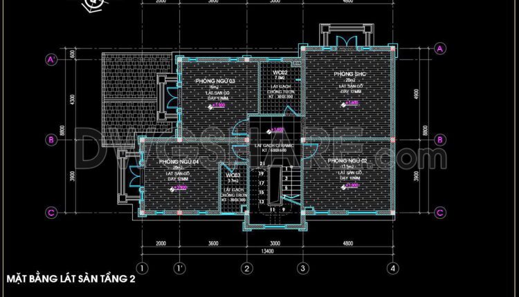 68. Download Free Detailed Cad Drawings Of Floor Plans For A 3-story Townhouse (2)