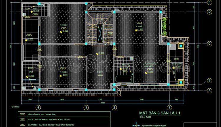 69. Download Free Detailed Cad Drawings Of Floor Plans For A 3-story Townhouse (2)