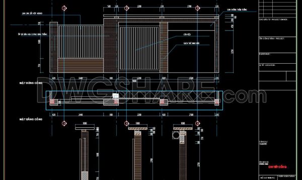 173. Download CAD drawings for technical design and construction of gates and fences for townhouses