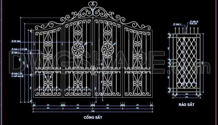 174. Download Cad Drawings For Technical Design And Construction Of Gates And Fences For Townhouses (4)