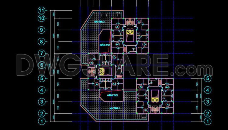 18. Cad Drawings Of A 17-story High-rise Residential Building Project With A Total Area Of 4,800 M2 (10)