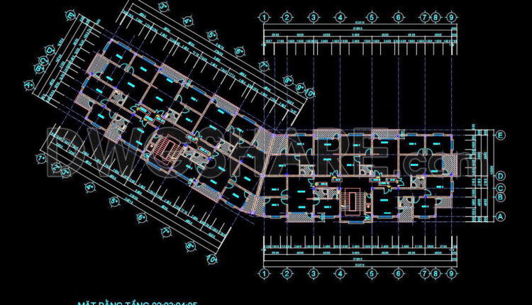 20. Cad Drawings Of A 5-story High-rise Residential Building Project With A Total Area Of 1,100 M2 (6)
