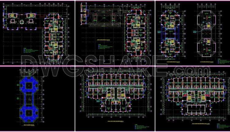 21. Cad Drawings Of A 29-story High-rise Residential Building Project With A Total Area Of 5,800 M2 (6)