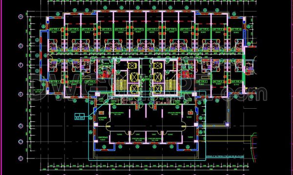 21. Free Download of CAD Floor Plans for a 29-Story Apartment Building