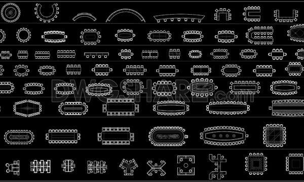 24. Office furniture plan view CAD blocks free download