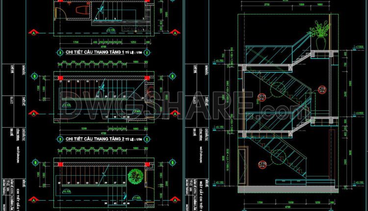 268. Download Detailed Cad Drawings Of Townhouse Stairs (1)