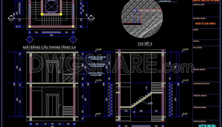 274. Download Detailed Cad Drawings Of Townhouse Stairs (3)