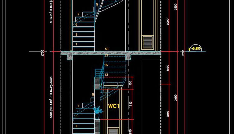 275. Download Detailed Cad Drawings Of Townhouse Stairs (4)