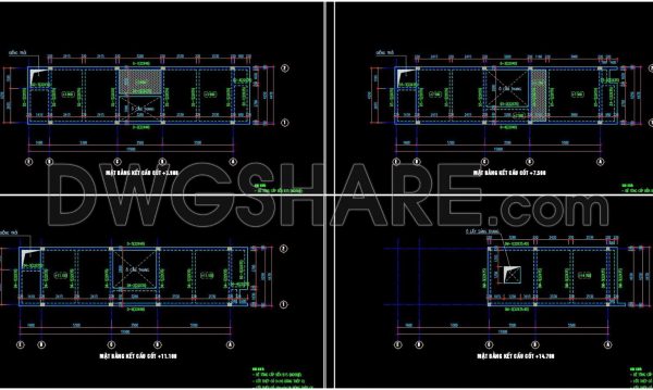291. Structural Drawings Of 4-Story House A Complete Project 4.4m x 15.9m For Download
