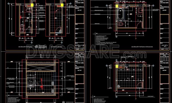 2 years ago
                

                
             418319. Free download of CAD technical drawings for the construction of bathrooms in townhouses