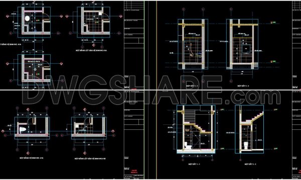 2 years ago
                

                
             443322. Free download of CAD technical drawings for the construction of bathrooms in townhouses