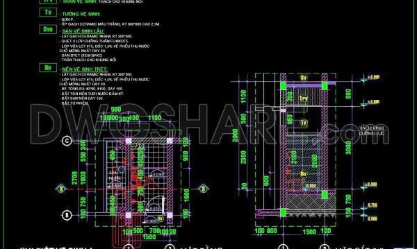 2 years ago
                

                
             531323. Free download of CAD technical drawings for the construction of bathrooms in townhouses