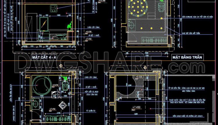324. Free Download Of Cad Technical Drawings For The Construction Of Bathrooms In Townhouses (3)