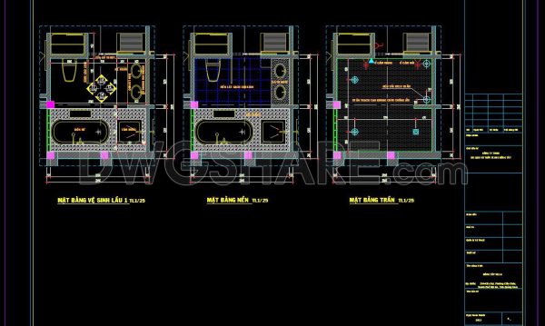 2 years ago
                

                
             571327. Free download of CAD technical drawings for the construction of bathrooms in townhouses