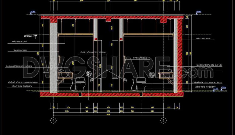 329. Free Download Of Cad Technical Drawings For The Construction Of Bathrooms In Townhouses (1)