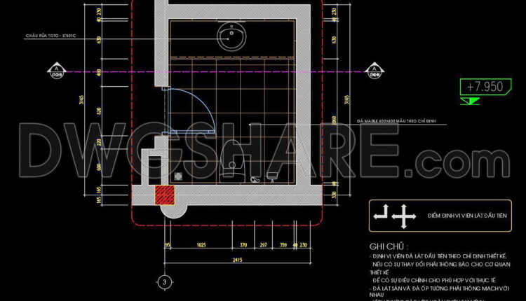 329. Free Download Of Cad Technical Drawings For The Construction Of Bathrooms In Townhouses (13)
