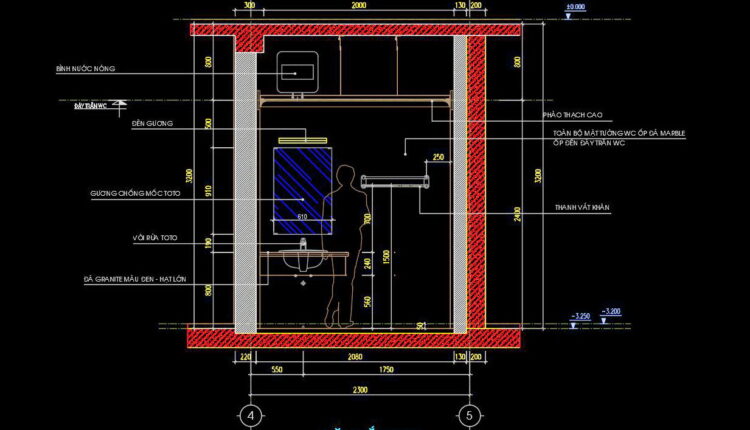 329. Free Download Of Cad Technical Drawings For The Construction Of Bathrooms In Townhouses (2)