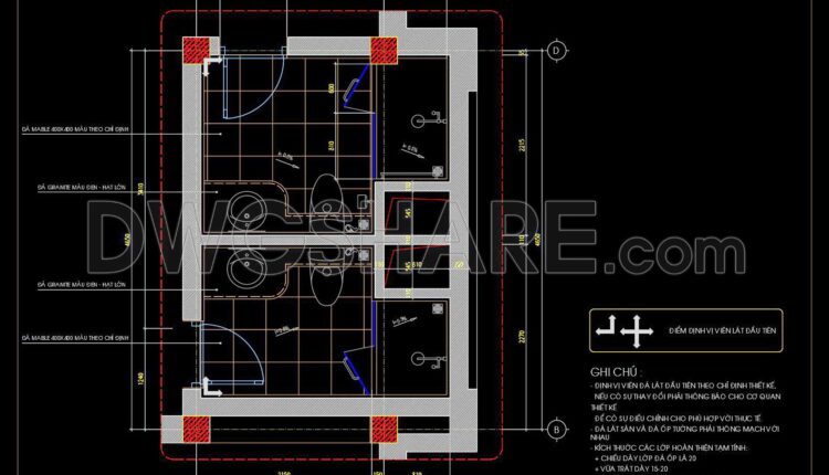 329. Free Download Of Cad Technical Drawings For The Construction Of Bathrooms In Townhouses (5)