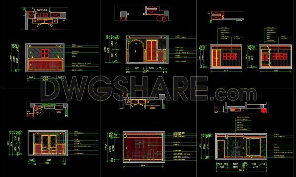 375. Download detailed construction drawings of wood wall cladding for an American-style villa