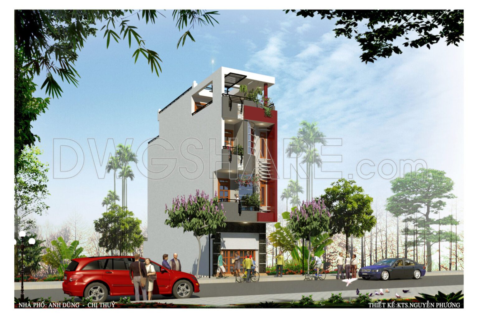 412. Download CAD Design Drawings for a 4-Story House with Dimensions ...