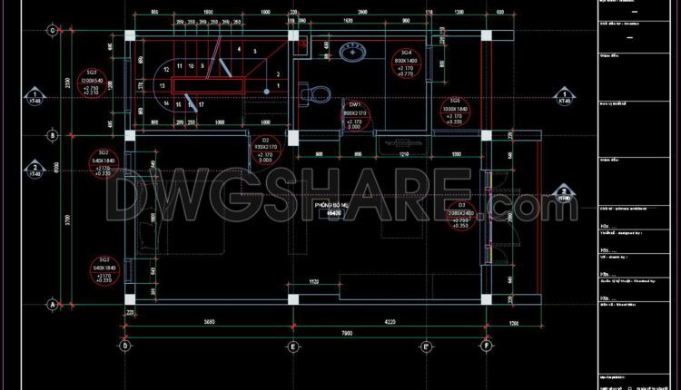 413. Free Download Cad Design Drawings For A 4-story House With Dimensions 6m X 8.5m (3)