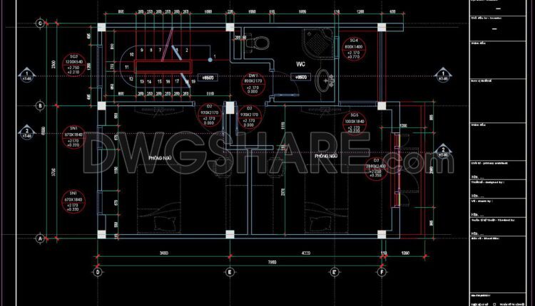 413. Free Download Cad Design Drawings For A 4-story House With Dimensions 6m X 8.5m (4)