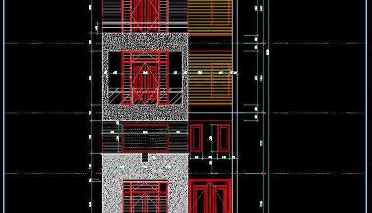 413. Free Download Cad Design Drawings For A 4-story House With Dimensions 6m X 8.5m (7)