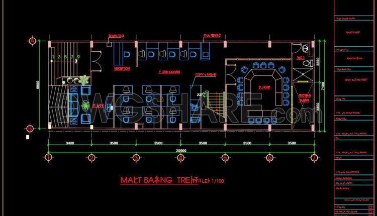416. Free Download Cad Design Drawings For A 3-story House With Dimensions 6.9m X 22.1m (2)