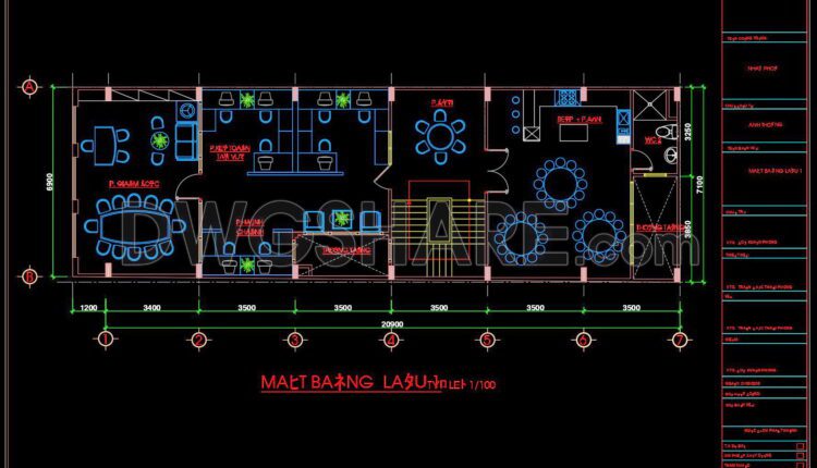 416. Free Download Cad Design Drawings For A 3-story House With Dimensions 6.9m X 22.1m (4)